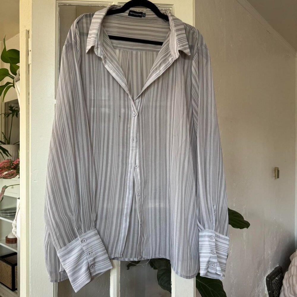Sheer Men’s style button up shirt
